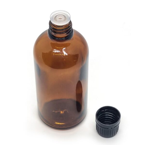 Forest Clay 100 ml Amber Round Empty Glass Bottle + Euro Dropper + Black Cap, Refillable, Reusable, Leak Proof for Essential Oils, Blends, DIY Perfumes & Face Oil Set of 2 - Image 2